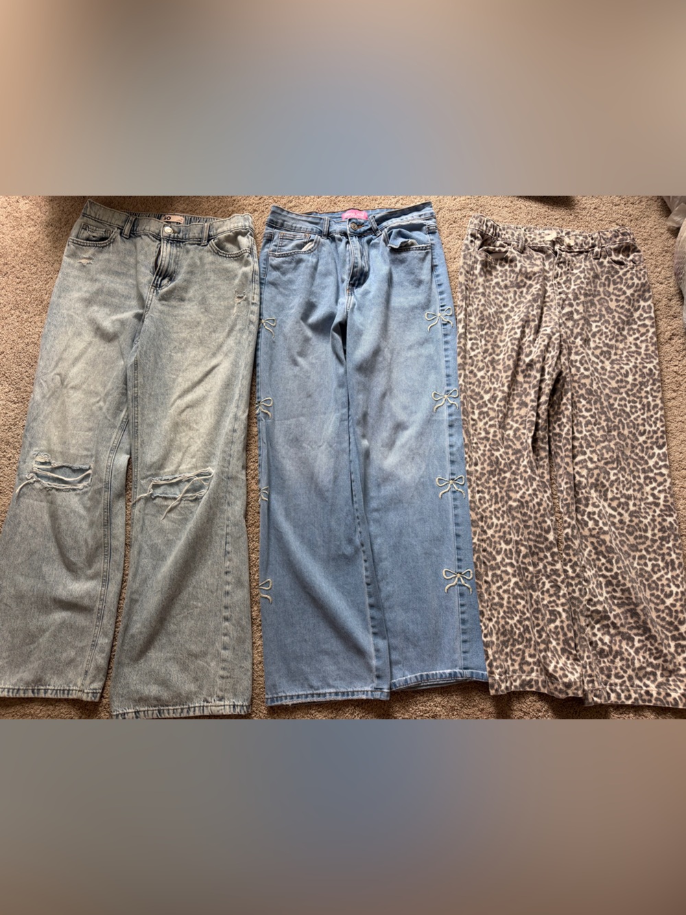 Girls size 16 jeans (youth) and leopard print